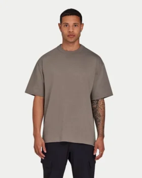 Męska koszulka oversize bez nadruku – kolor marsh grey