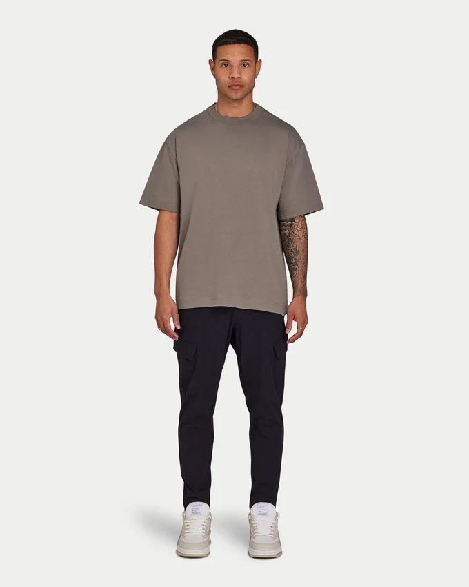 Męska koszulka oversize bez nadruku – kolor marsh grey Męska koszulka oversize bez nadruku – kolor marsh grey