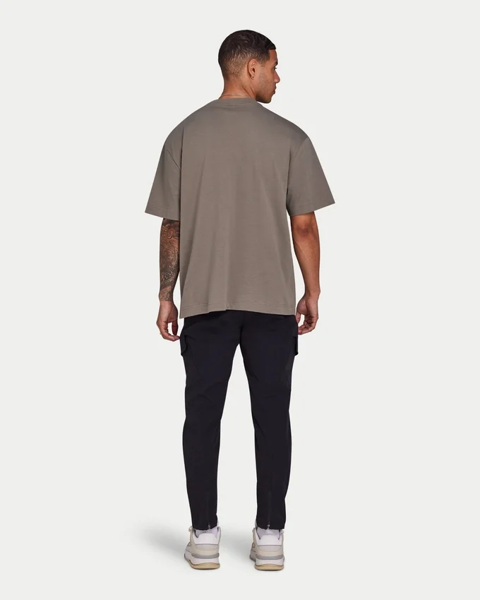 Męska koszulka oversize bez nadruku – kolor marsh grey Męska koszulka oversize bez nadruku – kolor marsh grey
