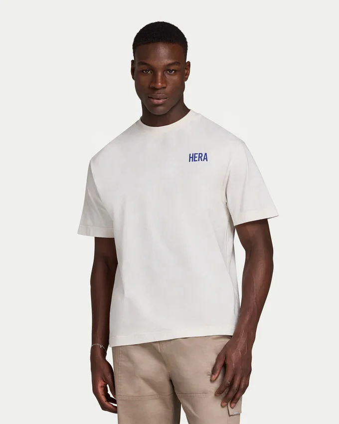 Męska koszulka oversize – Off White Męska koszulka oversize – Off White