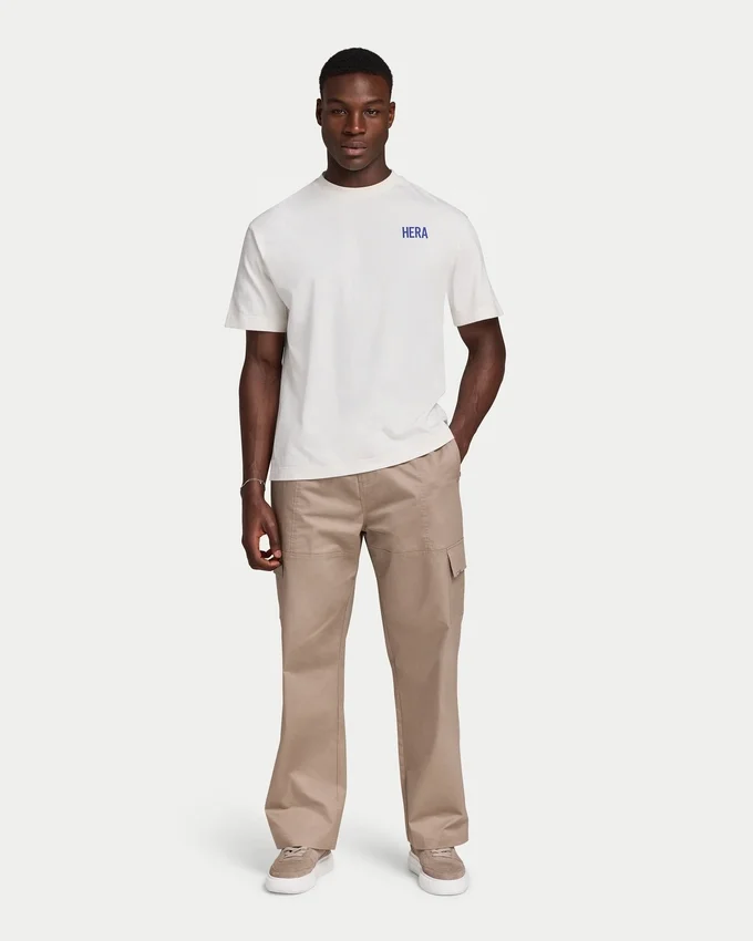 Męska koszulka oversize – Off White Męska koszulka oversize – Off White
