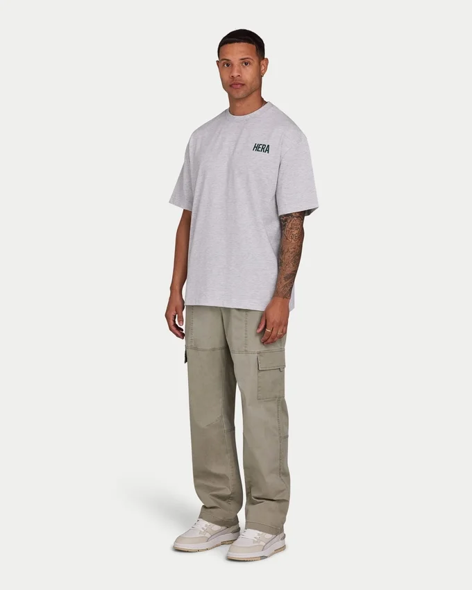 Męska koszulka oversize – szara melanżowa Męska koszulka oversize – szara melanżowa