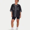 Męska koszulka z siateczki w stylu varsity – czarna Męska koszulka z siateczki w stylu varsity – czarna