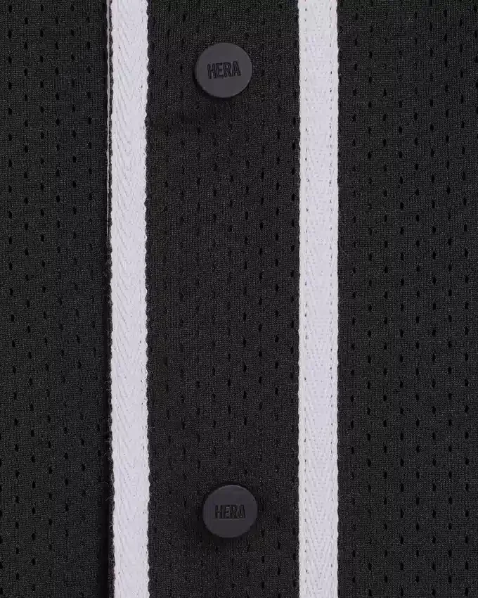 Męska koszulka z siateczki w stylu varsity – czarna Męska koszulka z siateczki w stylu varsity – czarna