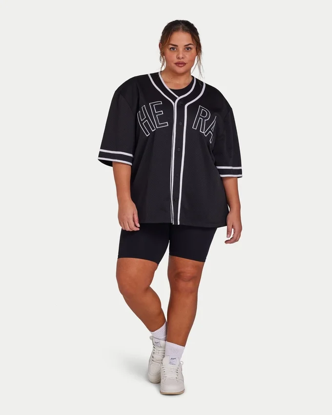 Męska koszulka z siateczki w stylu varsity – czarna Męska koszulka z siateczki w stylu varsity – czarna