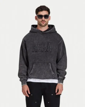 Męska Signature bluza z kapturem w charakterystycznym stylu „washed” o oversize’owym kroju