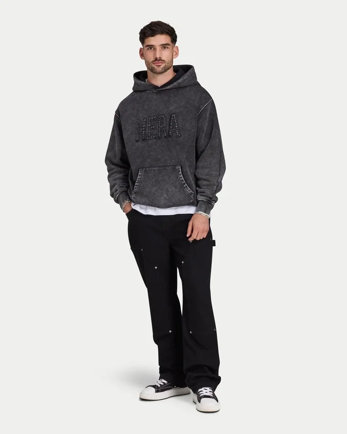 Męska Signature bluza z kapturem w charakterystycznym stylu „washed” o oversize’owym kroju Męska Signature bluza z kapturem w charakterystycznym stylu „washed” o oversize’owym kroju