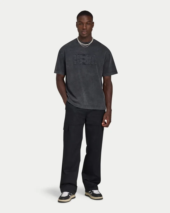 Męska Signature koszulka oversize z efektem sprania Męska Signature koszulka oversize z efektem sprania