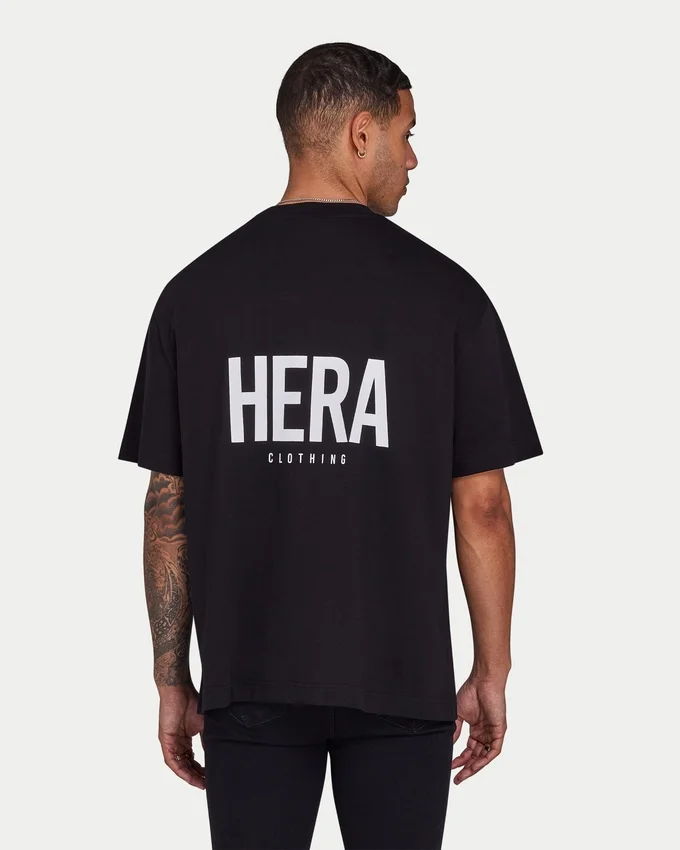 Męski T-shirt oversize – czarny Męski T-shirt oversize – czarny