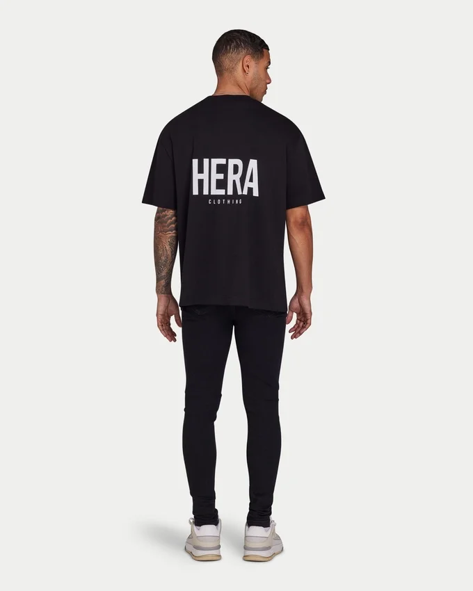Męski T-shirt oversize – czarny Męski T-shirt oversize – czarny