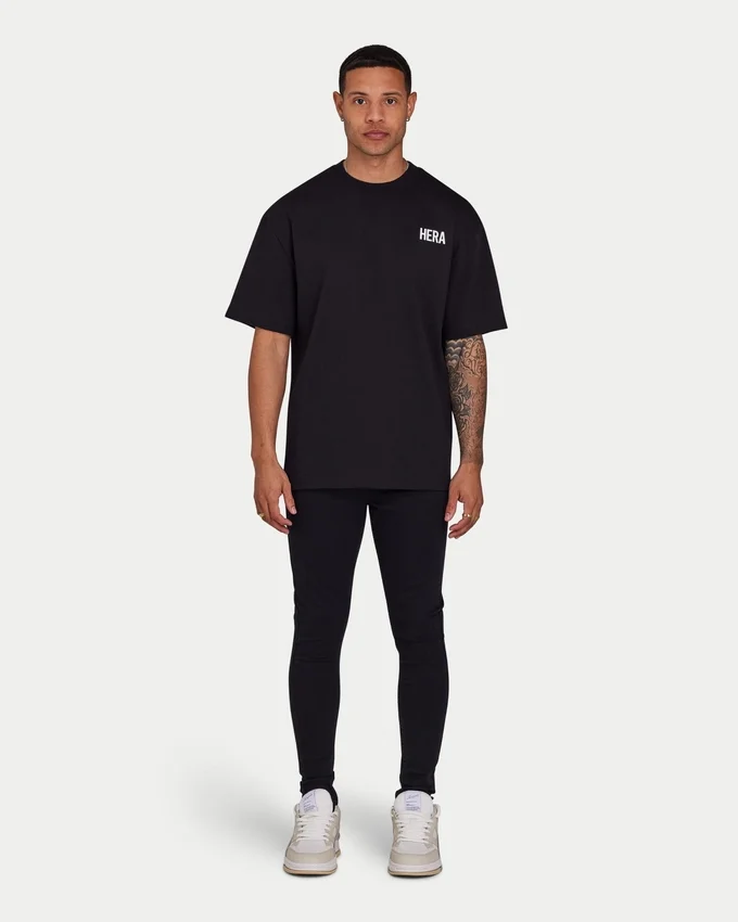 Męski T-shirt oversize – czarny Męski T-shirt oversize – czarny