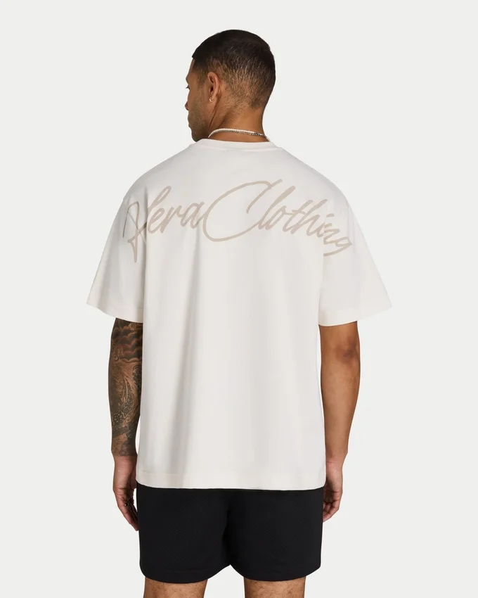 Męski T-shirt oversize z nadrukiem Męski T-shirt oversize z nadrukiem