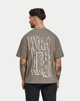 Męski T-shirt oversize z nadrukiem graffiti