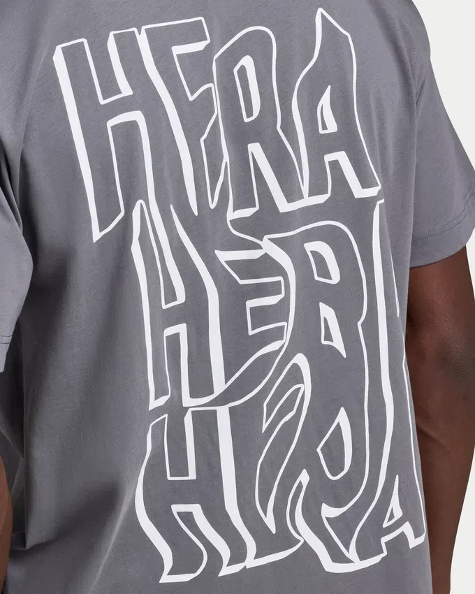 Męski T-shirt oversize z nadrukiem graffiti Męski T-shirt oversize z nadrukiem graffiti
