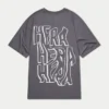 Męski T-shirt oversize z nadrukiem graffiti Męski T-shirt oversize z nadrukiem graffiti