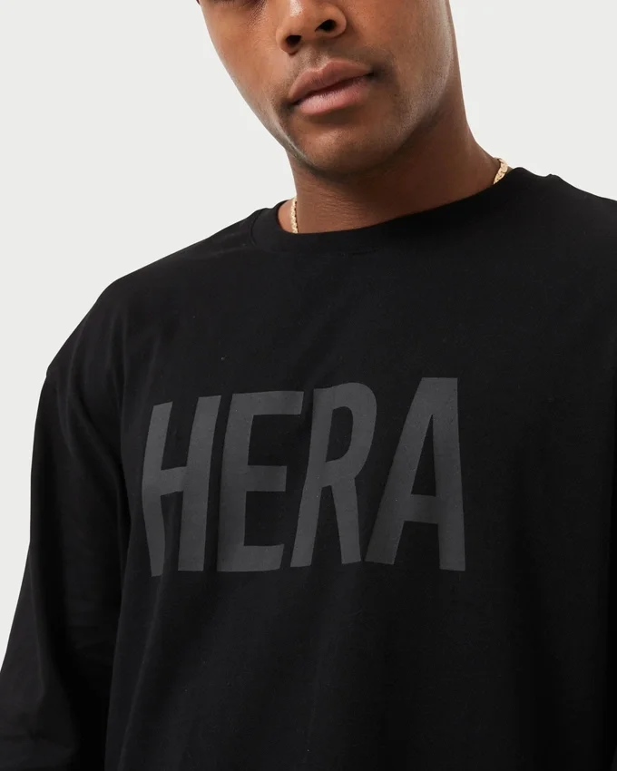 Męski T-shirt z długim rękawem z logo – czarna Męski T-shirt z długim rękawem z logo – czarna