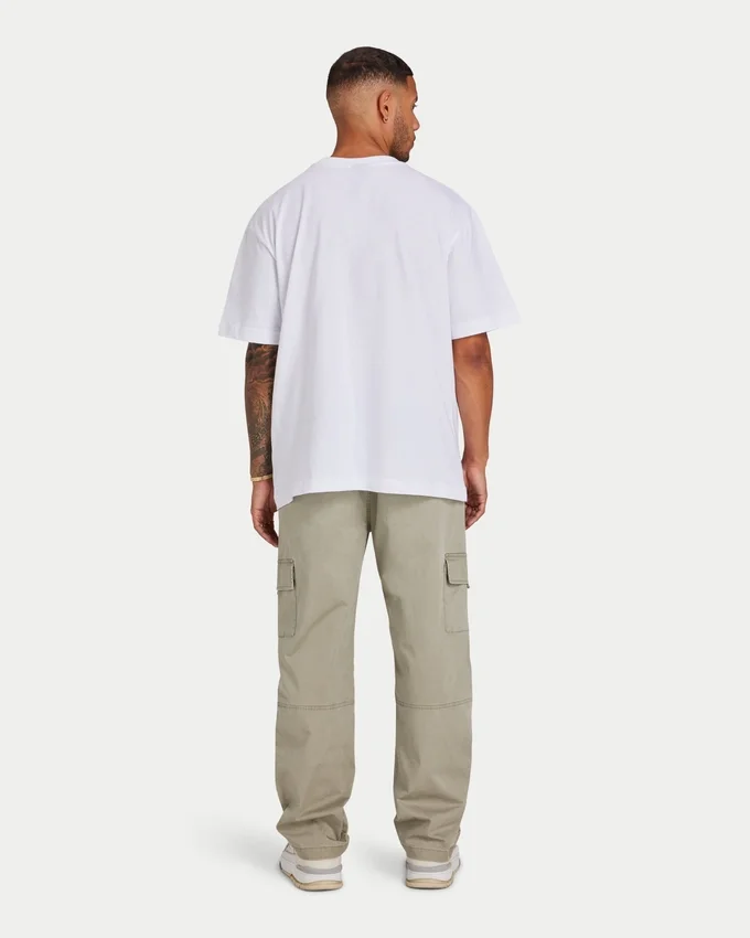 Męski T-shirt z nadrukiem „Label” – biały Męski T-shirt z nadrukiem „Label” – biały