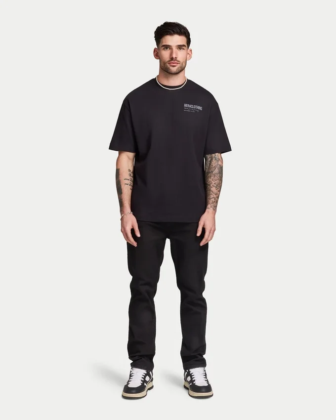 Męskie Denim o luźnym kroju – czarne Męskie Denim o luźnym kroju – czarne