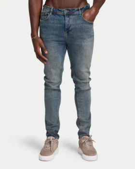 Męskie dżinsy o kroju slim fit – kolor blue sand
